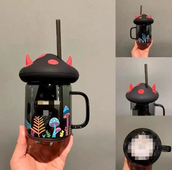 Starbucks Halloween Hongo Negro 18 oz Vaso Masón Vaso Vaso Vaso Regalos de Navidad