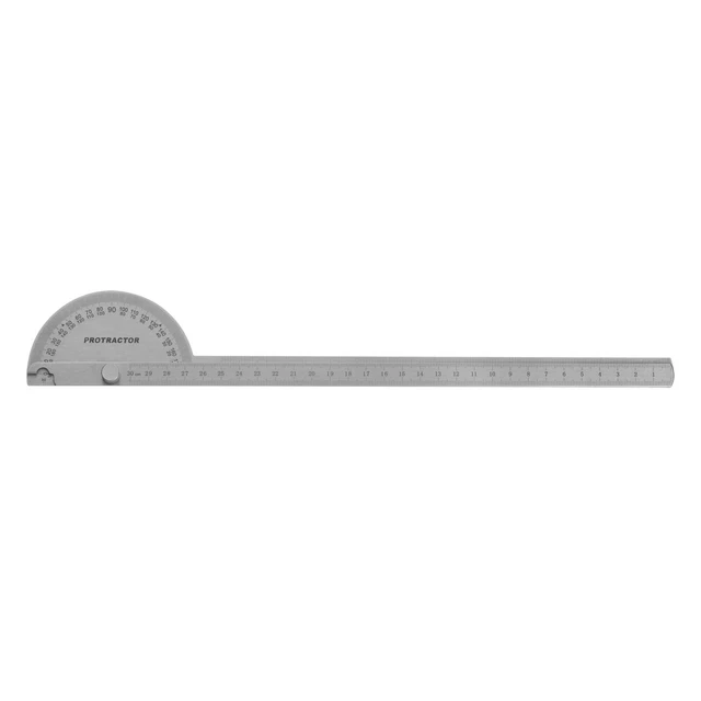 Angle Protractor 0-180 Degrees Round Head Finder Measuring Ruler w 30cm Two Arm