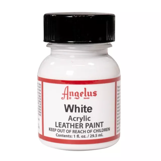 Angelus Acrylic Leather Paint White Trainers Bags Shoes Sneakers 1oz Bottle