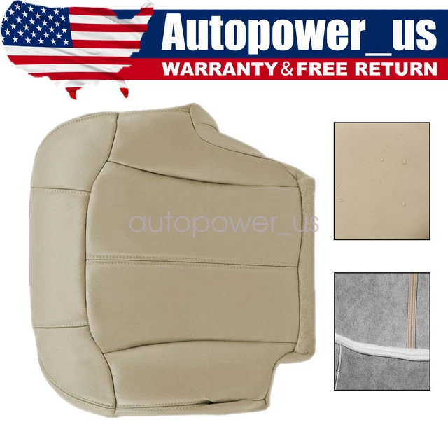 For 99-02 Chevy Suburban Tahoe Driver Bottom Replacement Leather Seat Cover Tan