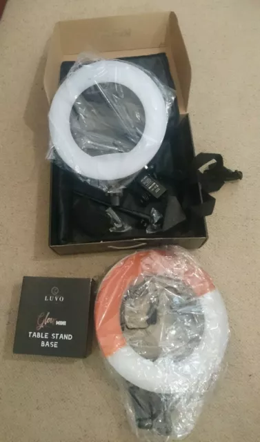 Bundle of 2 Luvo 12" Portable Ring Light & Glow mini Missing 1 Part - Brand New