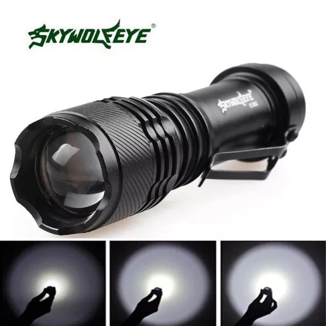 Police 50000LM T6 LED Super Bright Zoom Flashlight Powerful Camping Lamp Torch·