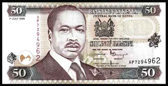 🇰🇪 KENYA  50 Shillings 1999 P36.d * aUNC * BANKNOTE