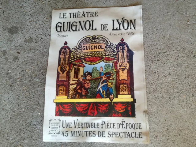 Ancienne affiche spectacle théâtre Guignol de Lyon déco vintage