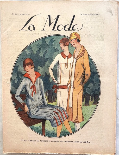Revue Ancienne LA MODE N°38 Du 23 Septembre 1923 - Couture Chapeaux Et Supplément Broderie