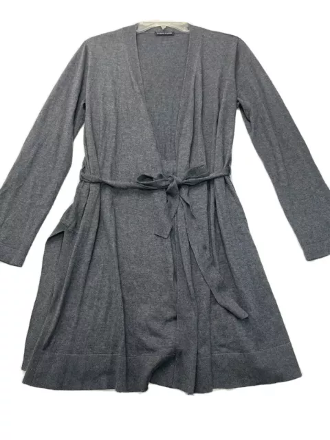 Eileen Fisher Tie-Front Tencel Blend Cardigan Size M? Gray