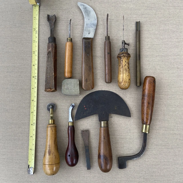 JOB LOT ANTIQUE Shoe Makers Tools, Cobbler, Cordwainer, Bookmaker. Ref