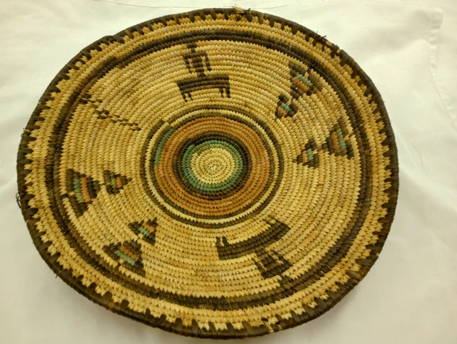 Old Nigerian Hand Woven Basket with Animal Human Image Shapeshifter