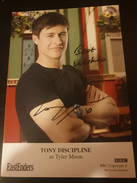 BBC EastEnders Tyler Moon Hand Signed Cast Card Tony Discipline Autograph
