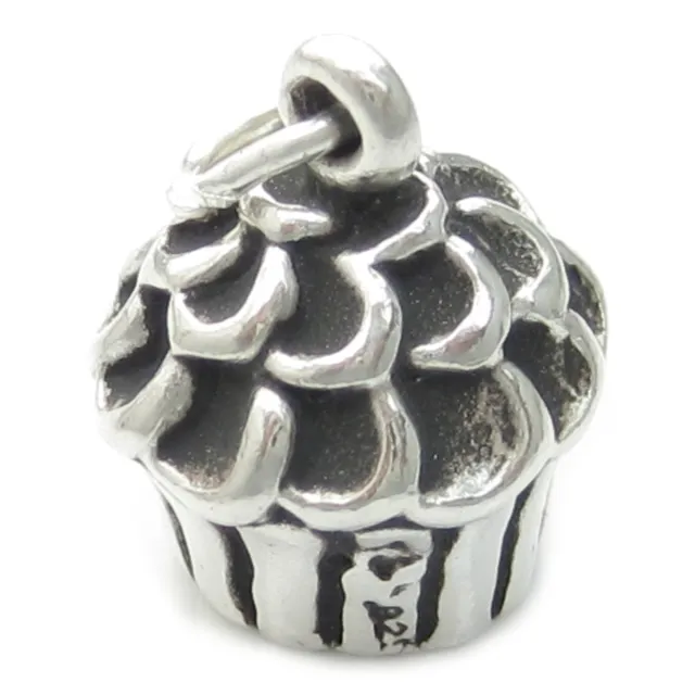 Muffin Cup Fairy Cake Queen sterling silver charm .925 x 1 cakes charms