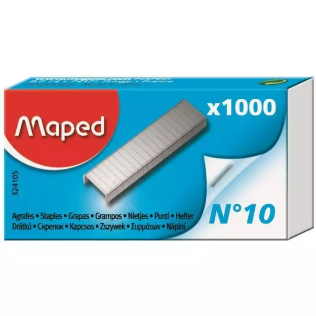 [Ref:324105-3-5] MAPED Lot de 5 Boites de 1000 agrafes N°10, zinguées