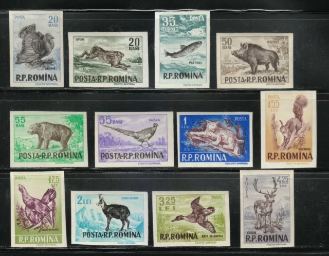 Romania 1956 MNH Mi 1614-1625 Sc 1082-1093 Imperf Animals.WWF ** superb full set