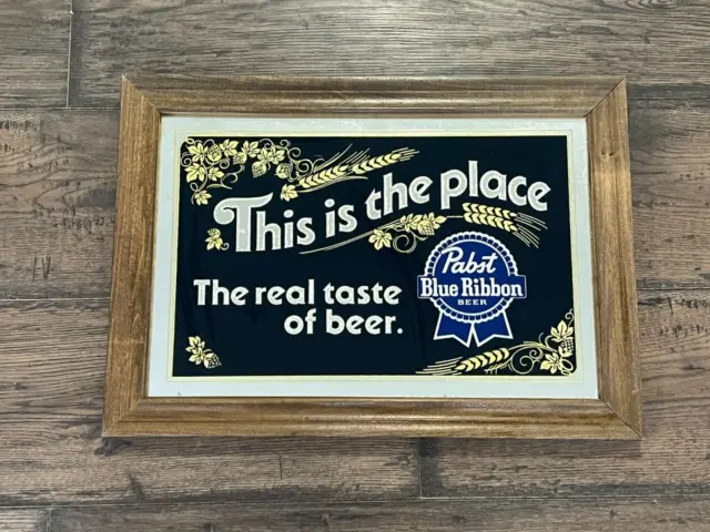  Pabst Blue Ribbon Beer Mirror This is the place The Real Taste of Beer 