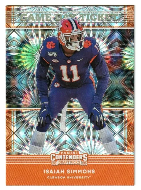 2020 Panini Contenders Draft Isaiah Simmons Game Day Ticket Rc 3/6 Rare Clemson
