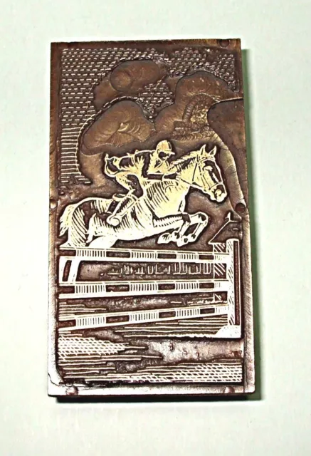 Old Fashioned "Showjumping/Equestrian" Printing Block.