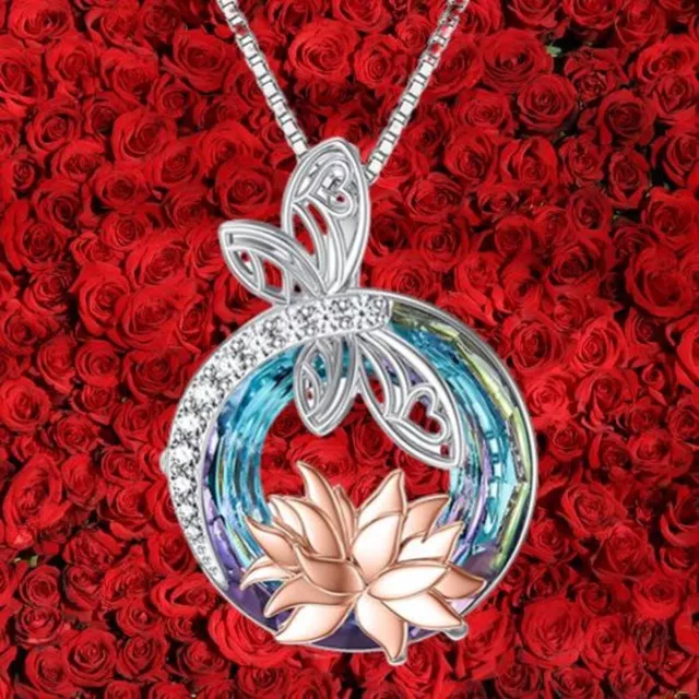 Pendentif Lotus rond avec Chaîne argentée de 45 cm Bijoux Mode Tendance Look 2