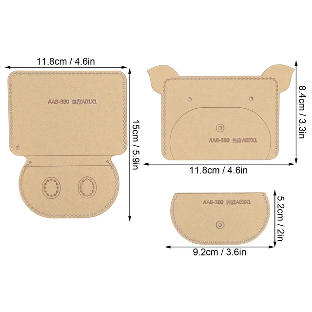 4Pcs Acrylic Wallet Template DIY Hand‑Made Leather Craft Template Coin Purse