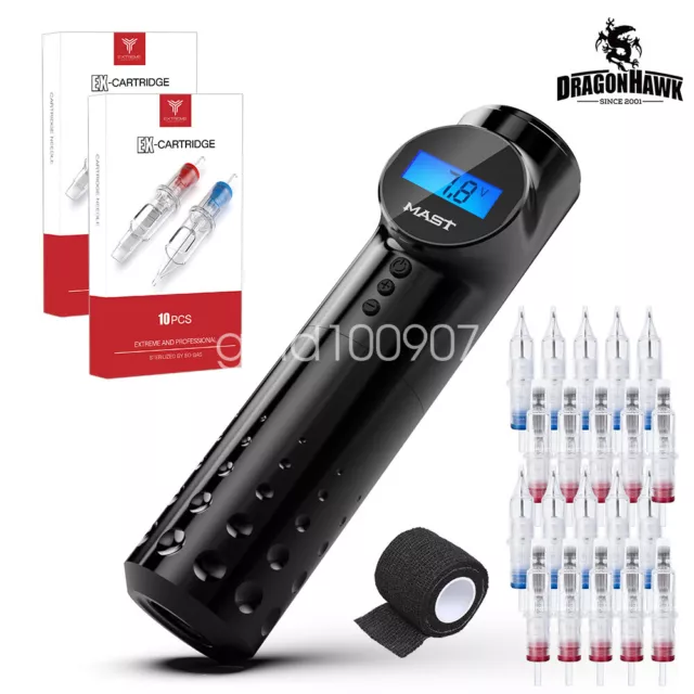 Mast Wireless Battery Pen Rotary Cartridge Tattoo Machine Pen with LED Display