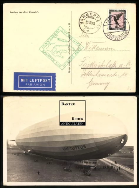 Luftpost-Flugpost 1930 Luftschiff Graf Zeppelin Nordland-Fahrten Hammerfest