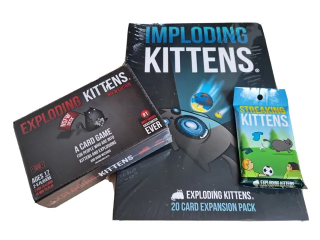 Bundle: Exploding Kittens NSFW Edition, Kartenspiel + 2 Erweiterungen Englisch