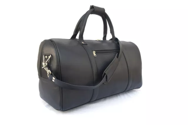 Bolso de viaje de cuero negro de 20 pulgadas, bolsos de equipaje de mano...