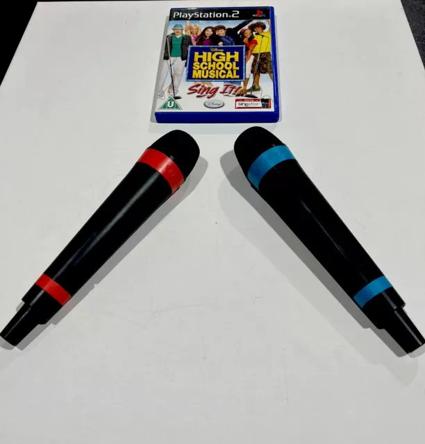 Wireless Singstar Microphones & Game PS2 Sony Playstation 2 - (No USB Receiver )
