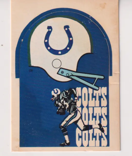 Baltimore Colts 1976 Sunbeam Bread NFL Helmet Logo Punchout Card $1 Shipping