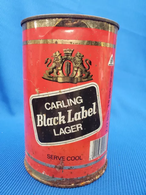 Vintage Carling BLACK LABEL Lager - EMPTY  2.22 Litres FLAT Top Beer Can - UK 3