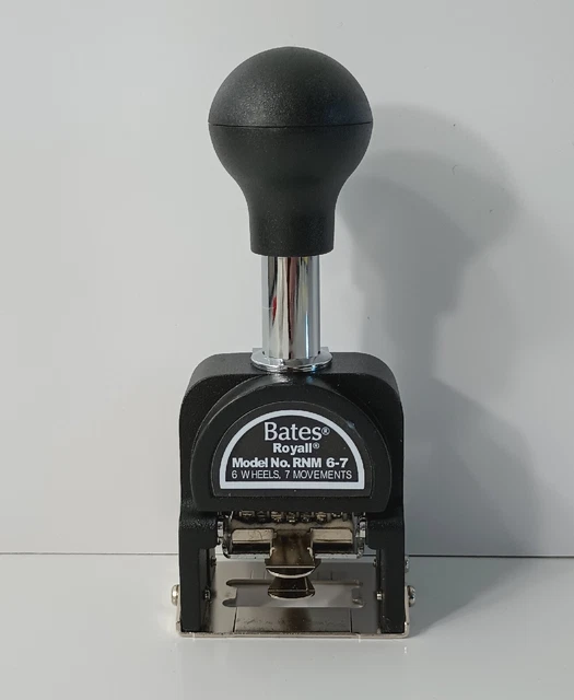 Bates Royall Economy Numbering Machine, 6 Wheels, Type Size E (9806450)