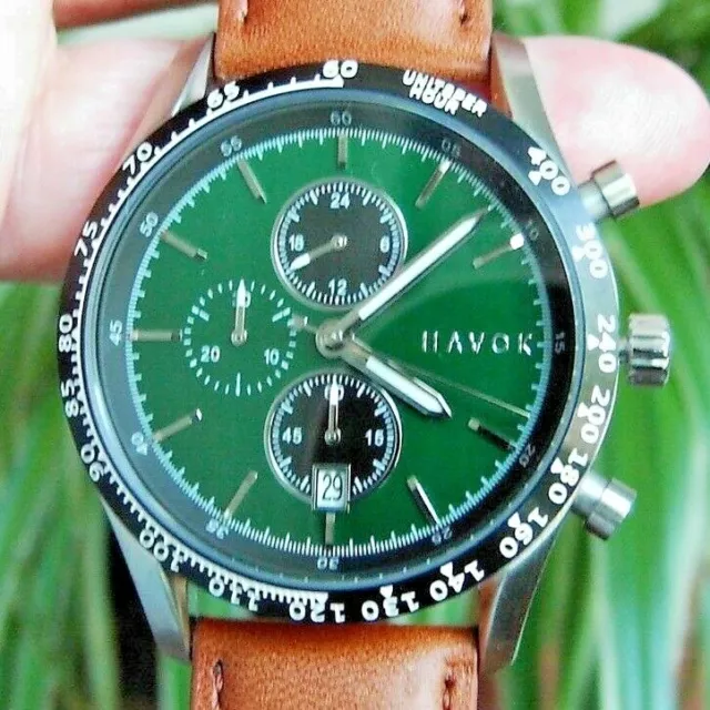 RARE  Elliot HAVOK Racer  Chronograph / Tachymeter  British Green 🚚 FAST & FREE