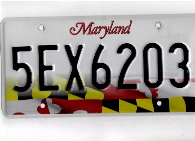 MARYLAND passenger license plate "5EX6203"