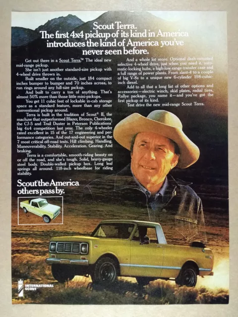 1976 IH International Harvester Scout Terra Pickup vintage print Ad