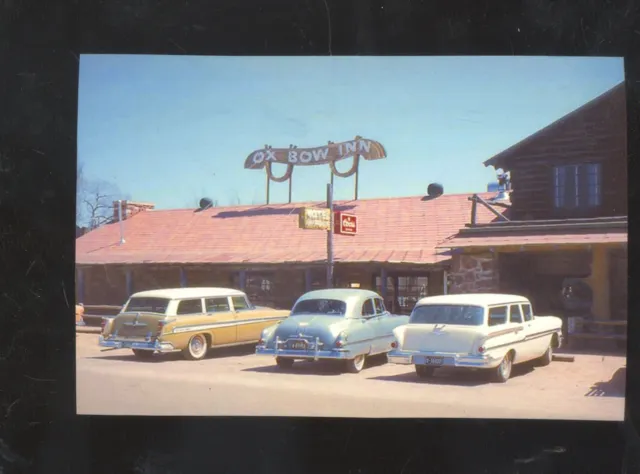 Payson Arizona Ox Bow Inn Restaurant Advertising Postcard Copy Old Cars