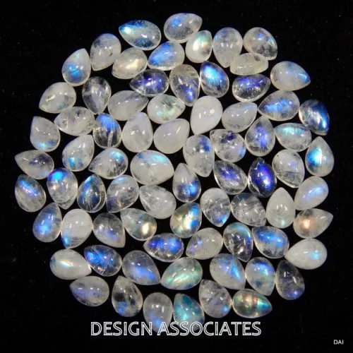 Natural White Moonstone 8X5 Mm Pear Cut Calibrated Commercial 8 Pc Set