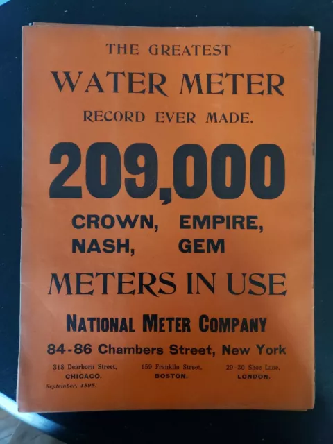 Vintage Water And Gas Review Magazine September 1898 Trump Manufacturing Co Nash 2