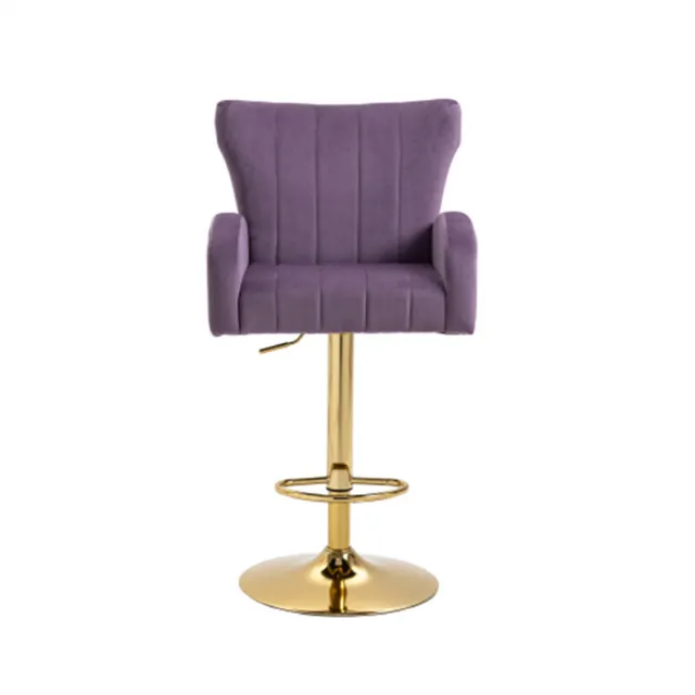 Velvet Bar Stools with Back and Footrest Counter Height Dining Chairs Barstools