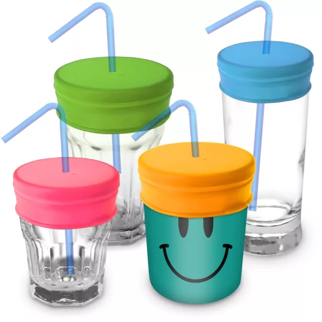 Coperchi per Cannuccia Riutilizzabili Silicone morbido Senza BPA - Set di 4