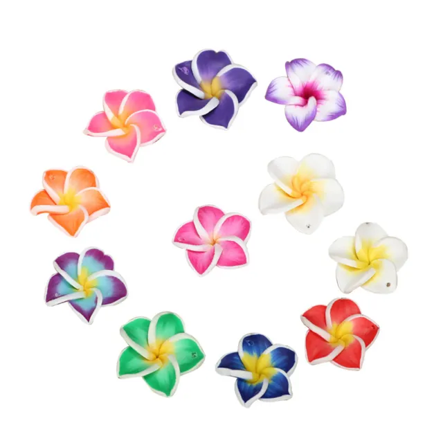 50pcs polymer clay plumeria Flower Beads for Jewelry Making Plumeria Flowers