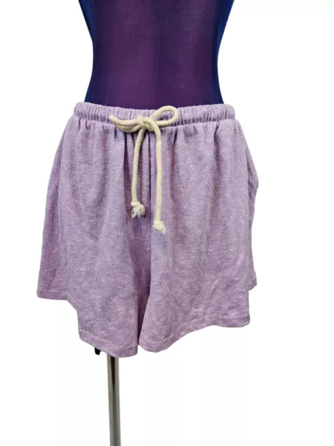 ASOS Design Casual Textured Flippy Short with Rope Tie in Lilac Size 8 Women's