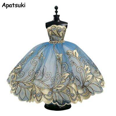 Blue Golden Ballet Tutu Dress For 11.5" Doll Outfits Clothes 1/6 Accessories