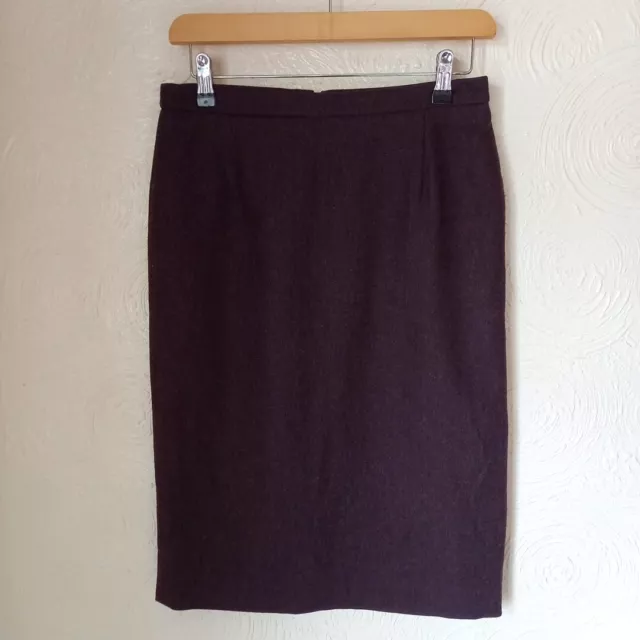 Jigsaw Women's Classic Straight Pencil Skirt UK 10 Italian Wool Rich Fabric