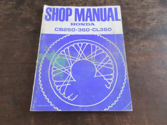 Honda CB CL 250 360 CB250 CB360 CL360 1974  OEM Shop Manual Werkstatt-Handbuch