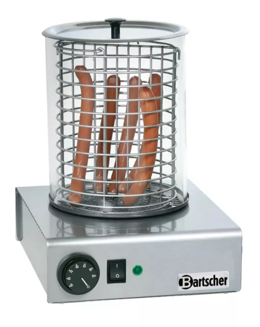 Bartscher Hot Dog Gerät Bockwurstwärmer A120401 mit Glaszylinder Würstchenwärmer