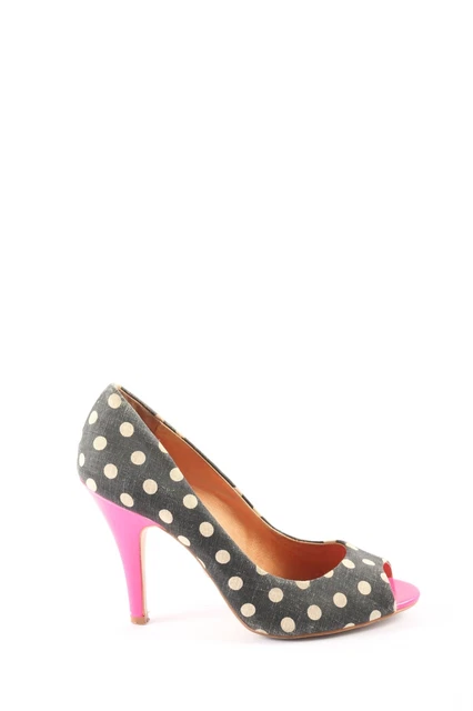 Décolleté Buffalo London Peeptoe da donna taglia DE 39 nero-lana bianco-rosa elegante