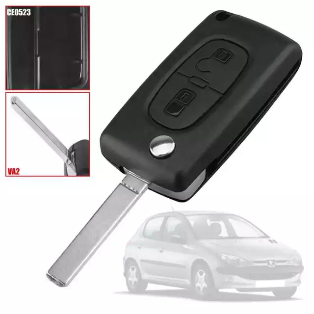 Mando Llave Funda Carcasa CE0523 VA2 de 2 Botones para Citroen C2 C3 C4 C5 C6