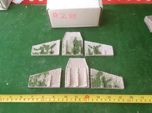 Single Track Set N SCALE SINGLE Track Abutment Set ( 6 Pce) Random Stone Style & Foliage ...