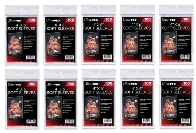 (1000)=10 PACKS Ultra PRO 4X6 Inch Soft Sleeves~PHOTOS, Sports Cards, POSTCARDS