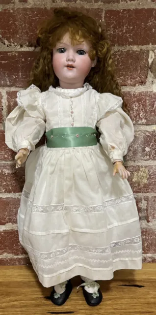 Antique German AM 390 Porcelain Bisque Head Composition Jointed Doll 60cm 2