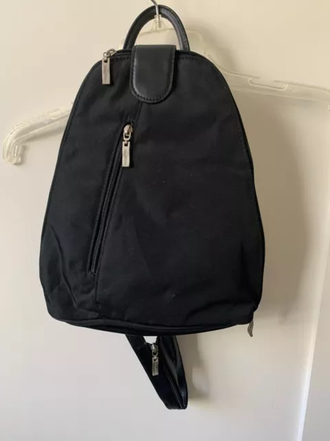 Baggallini Backpack NWOT Black Nylon & Leather