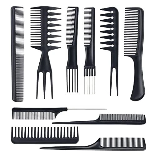 Styling Hair Comb 10pcs Hair Stylists Professional Styling Comb Set Variety Pack